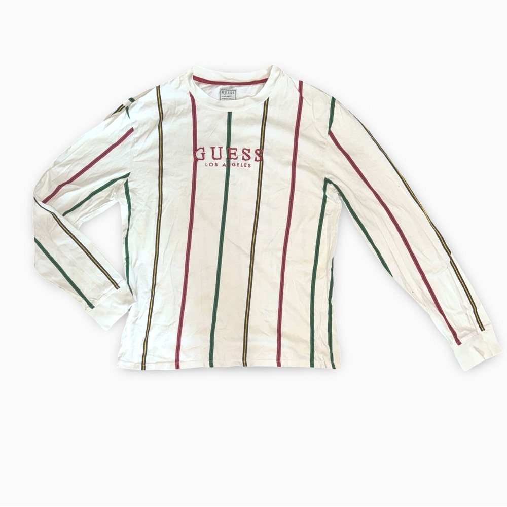 Vintage Guess long sleeved stripe tee shirt